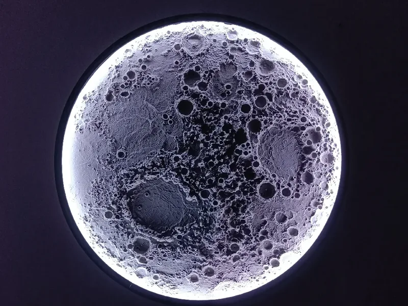 Large Illuminated Lunar Wall Lamp — Version 1