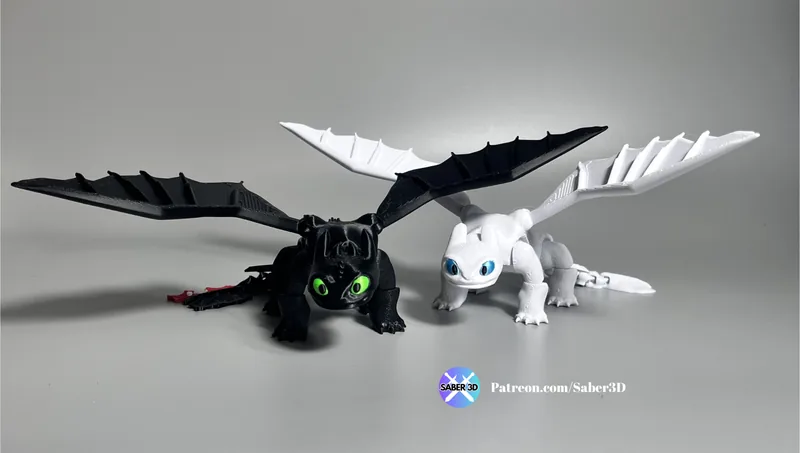 Flexible Toothless Dragon (3MF Multi-color)
