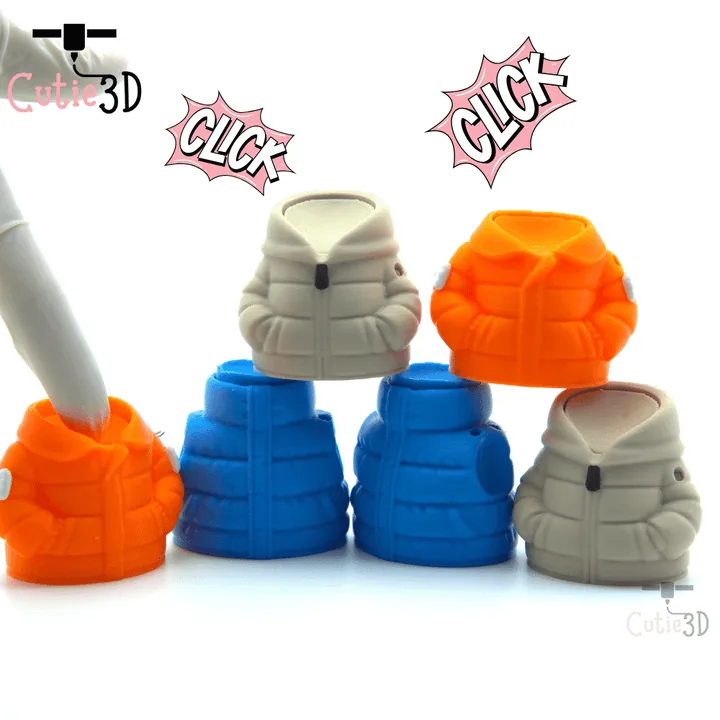 🧥 Cutie3D Puffer Jacket Fidget Clicker Keychain