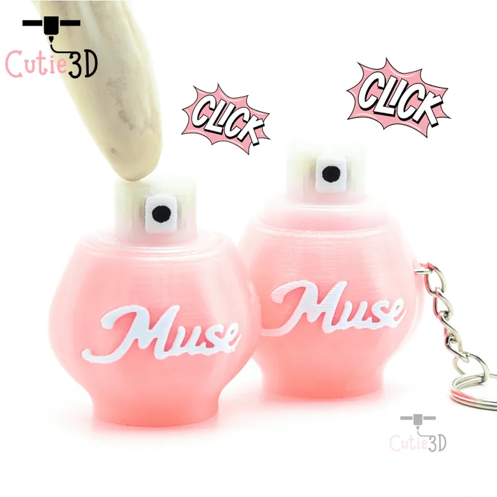 💖 Cutie3D Perfume Bottle Fidget Clicker Keychain - Cute Backpack Keychain