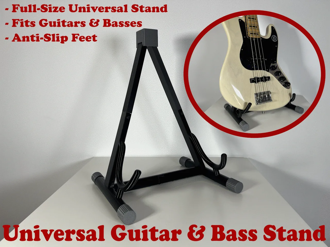 3D Printable Universal Stand for Guitar and Bass