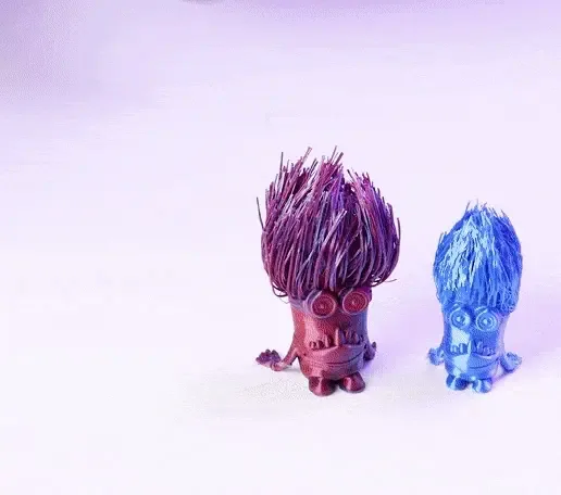Evil Minions With Hair one eye - keychain (Purple Minion)