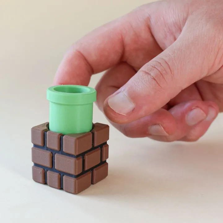 Brick Pipe Fidget Clicker Keychain