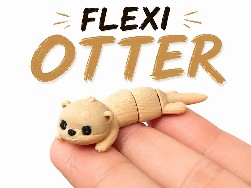 Small cute Flexi Otter, Articulated chibi animal