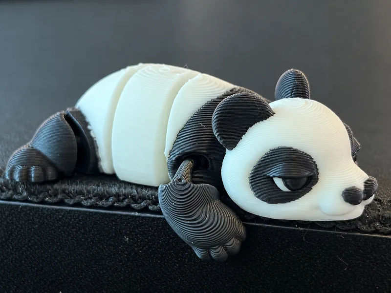 Flexi Sleepy Panda, Cute Articulated Animal, so supports