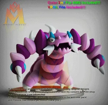 Drapion(FREE MODEL)-Pokémon Winds and Waves( Color 3MF & VRML Color Fileis Included!!!) - Pokémon-FanArt Free