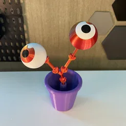 Eyeball Plant - Desk Organizer Pot - Halloween / Multi-Parts / No AMS / STL - 3MF / 3D Town € 1.25