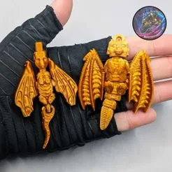 Dragon wiggle keychain, articulated keychain, print in place€ 1.78