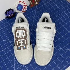 Skeleton in blue socks sneaker charm Free