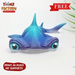 Flexi Print-In-Place Hammer head shark articulatedFree