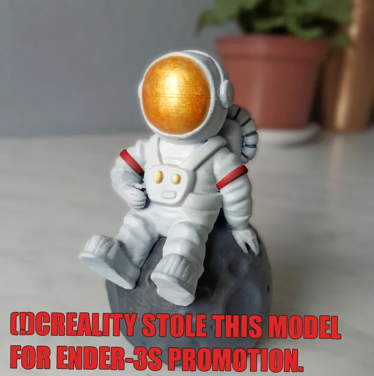 Astronaut sitting on the moon printable model