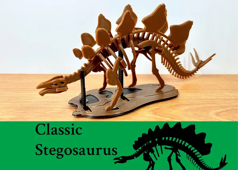 [3Dino Puzzle] Classic Style Stegosaurus