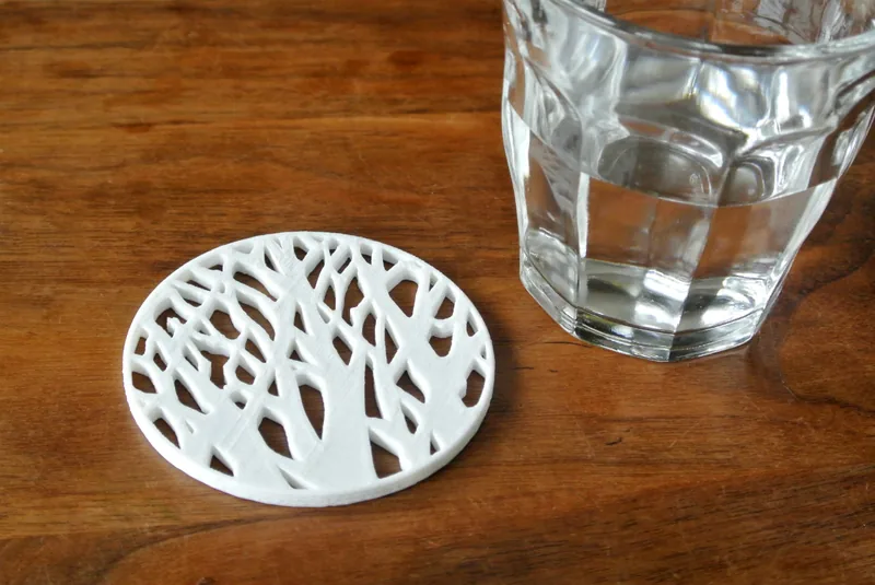 Tree silhouette coaster