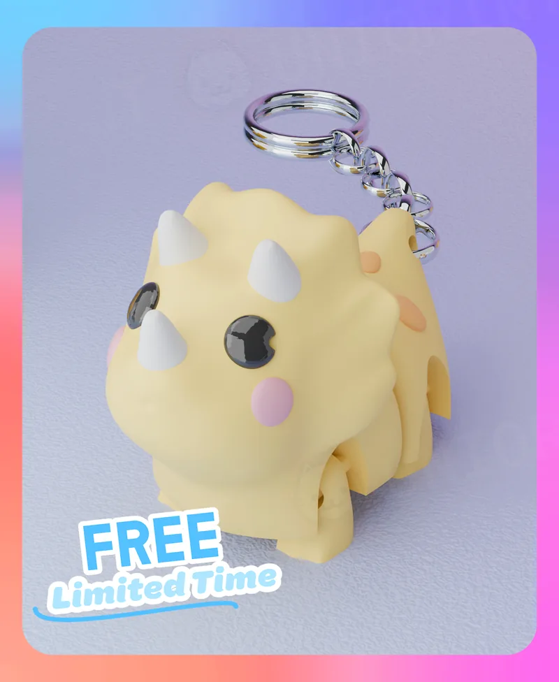 Flexi Triceratops Trecelia Keychain (Single Color)