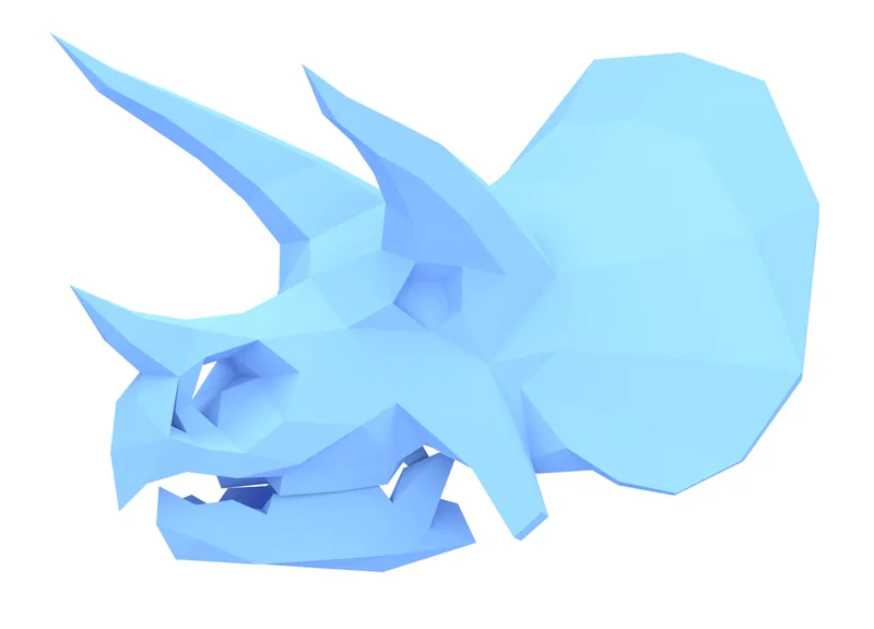 Low Poly Triceratops Skull