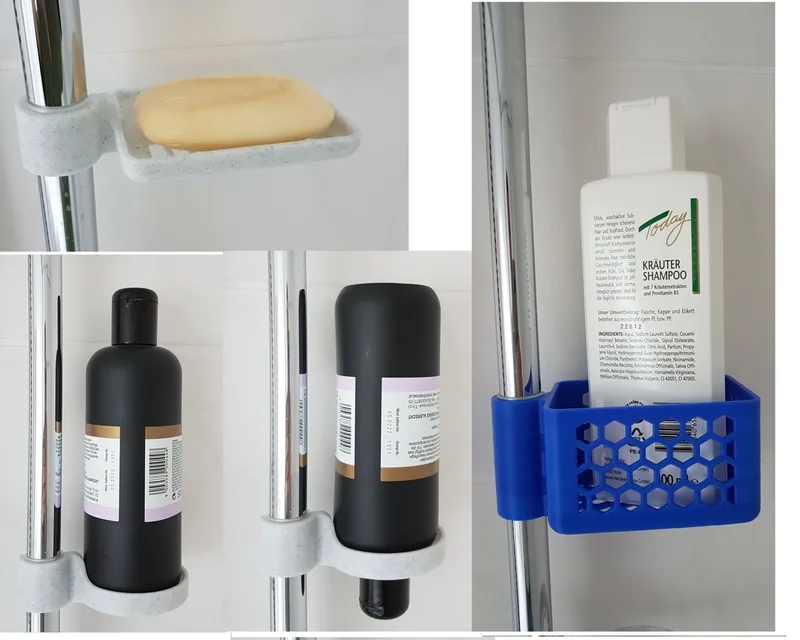 Soap dish, Bottle tray and Basket for Shower