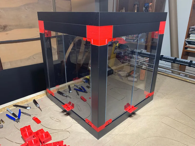 (V1) For BIQU B1 - DIY Enclosure - Remix of Prusa's IKEA Lack Enclosure - with extra doors (opening on 3 sides)
