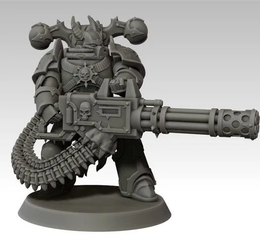 Chaos space warrior with gatling gun